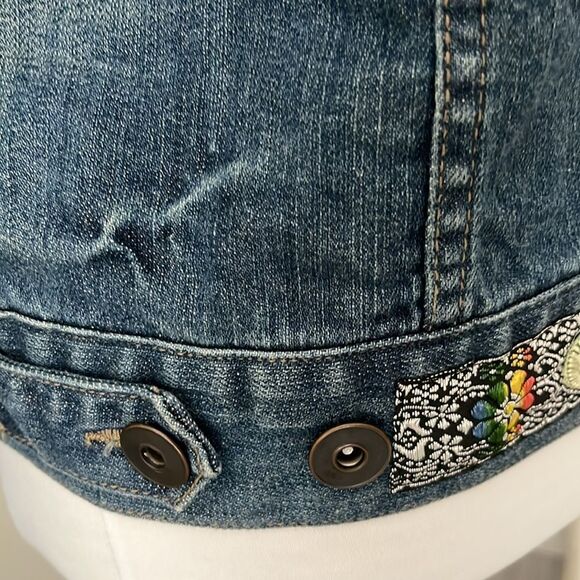 House of Blues Vintage Original Cambridge Ma 1992 Denim Jacket Multi Trim SZ M - Picture 8 of 11